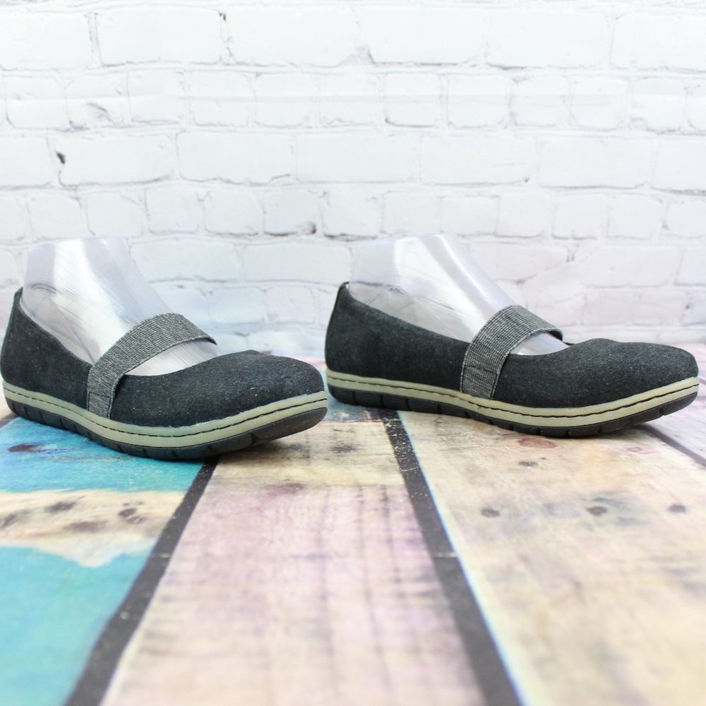 Boc Black Charcoal Fabric Mary Jane Slip On Flats Shoes Size 7 M - Picture 2 of 9